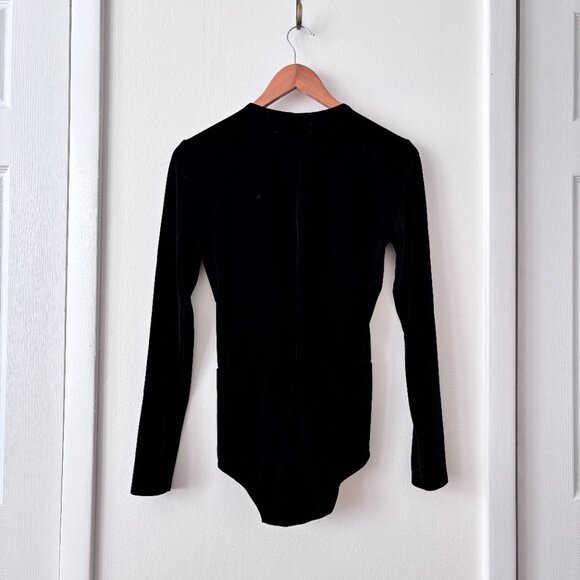 Reformation Avalon Velvet Lace-Up Bodysuit - Picture 7 of 9